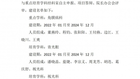 第一批院内重点、培育学科